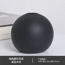 Matte black spherical ceramic vase set of 3 – living room decor by Decorbites