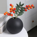 Matte black spherical ceramic vase set of 3 – living room decor by Decorbites