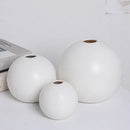 Matte black spherical ceramic vase set of 3 – living room decor by Decorbites