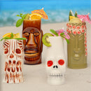 Ceramic Tiki Mugs, Set of 8 - 18-23.5oz - Perfect for Exotic Cocktails, Iced Tea, Soda, Mai Tai, Long Island