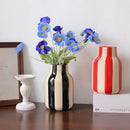 GobekUsa Black & Red Striped Ceramic Vase - Home Decor