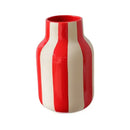 GobekUsa Black & Red Striped Ceramic Vase - Home Decor