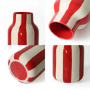 GobekUsa Black & Red Striped Ceramic Vase - Home Decor