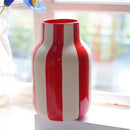 GobekUsa Black & Red Striped Ceramic Vase - Home Decor