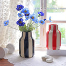 GobekUsa Black & Red Striped Ceramic Vase - Home Decor