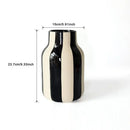 GobekUsa Black & Red Striped Ceramic Vase - Home Decor