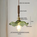 GobekUsa Ceramic Walnut Copper LED Pendant Light Chandelier for Bedroom Living Room