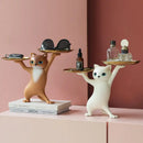 GobekUsa Cat Figurines Storage Tray Key Holder Decoration Gift