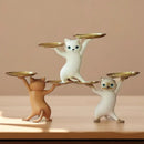 GobekUsa Cat Figurines Storage Tray Key Holder Decoration Gift