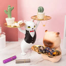 GobekUsa Cat Figurines Storage Tray Key Holder Decoration Gift