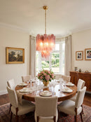Gradient Red Murano Glass Tube Chandelier