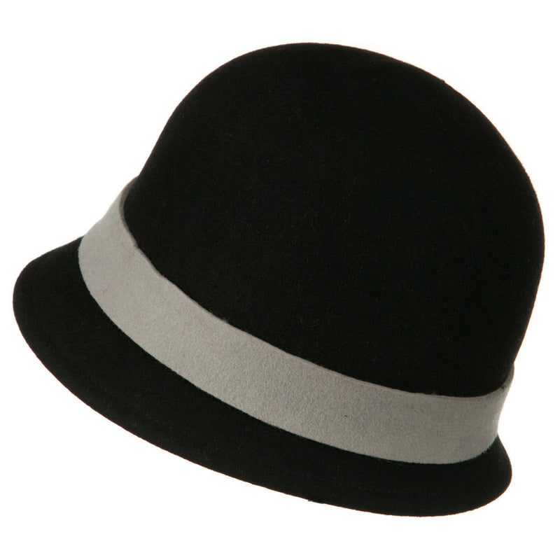 Wool Felt Cloche with Flower Detail
