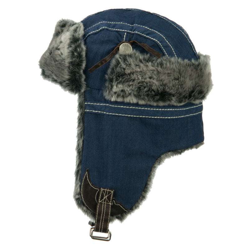 Chambray Faux Fur Trooper Hat