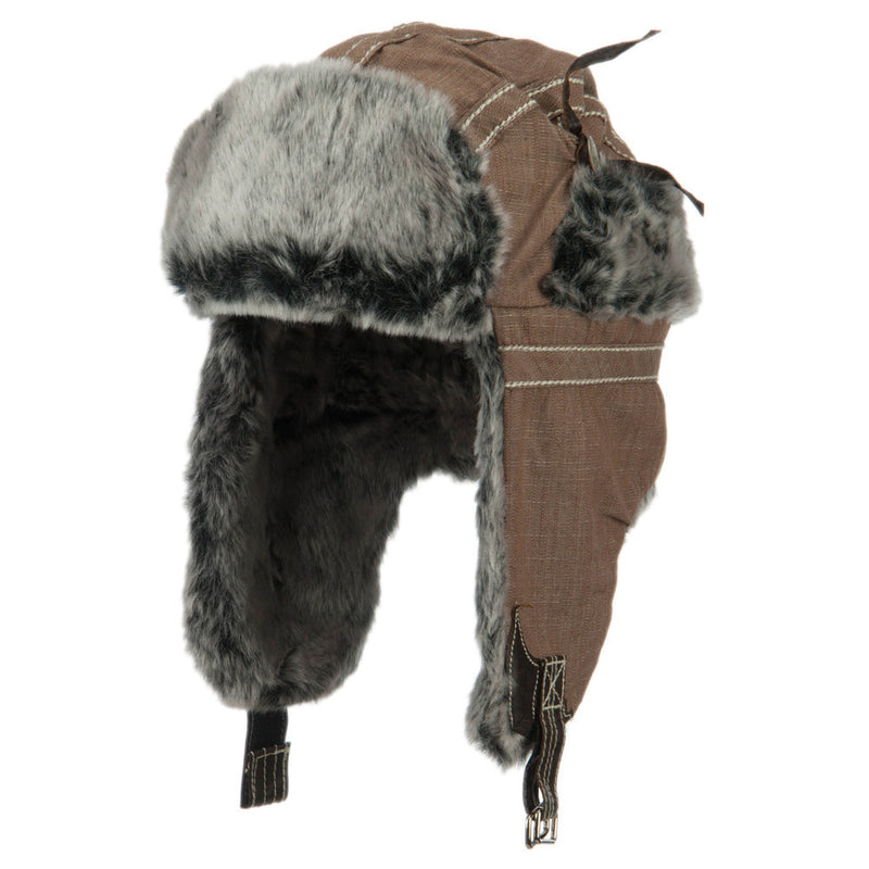 Chambray Faux Fur Trooper Hat