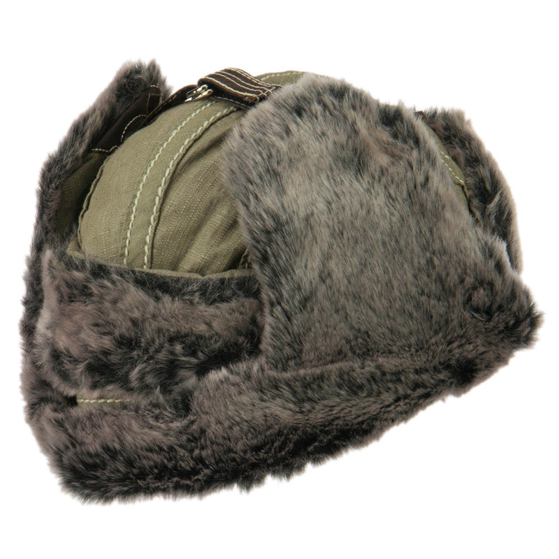 Chambray Faux Fur Trooper Hat