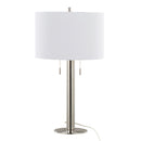 Master - 29" Contemporary Table Lamp (Set of 2) - Polished Nickel / White