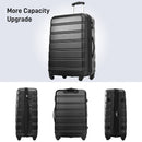 3 Piece Luggage Set Hardside Spinner Suitcase With Tsa Lock 20" 24" 28" Available - Black by HouseOfZazla