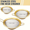 4-Piece Golden Stainless Steel Colander and Mesh Strainer Set