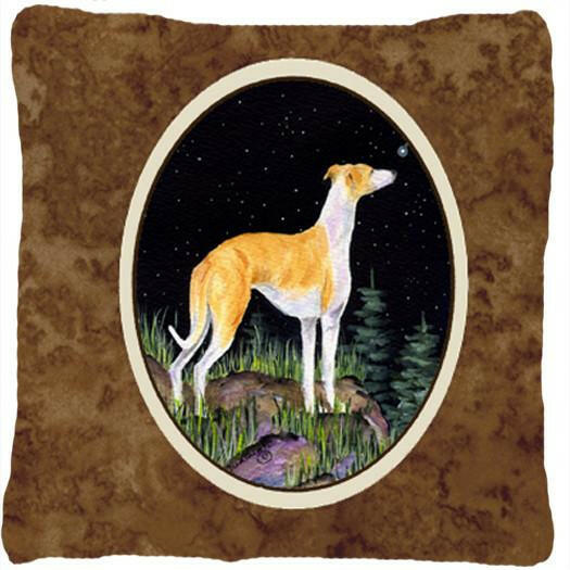 Starry Night Whippet Decorative   Canvas Fabric Pillow