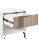 Dumbo - Fluted Nightstand With 1 Drawer - Gray / White by HouseOfZazla