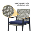 5 Piece Patio Dining Table Set, Acacia Wood Table Top With Umbrella Hole by HouseOfZazla