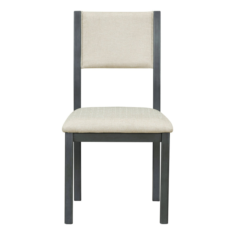 5-Piece Retro Functional Dining Set, 1 Extendable Table with a 16-inch Leaf and 4 Upholstered Chairs for Dining Room and Kitchen (Gray)