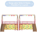 Jack - House Loft Bed With Slide And Curtain Set by HouseOfZazla
