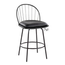 Riley - Claire Farmhouse Fixed Height Counter Stool With Swivel With Round Footrest (Set of 2) by Unique Piece Furniture