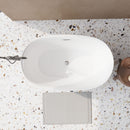 Freestanding Oval Bathtub With Overflow And Pop Up Drain, Double Walled Design - Gloss White by HouseOfZazla