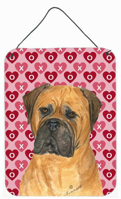 Bullmastiff Hearts Love and Valentine's Day Wall or Door Hanging Prints