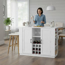 U-Style 47.2" Counter Height Table with Foldable Top & Power Outlet