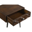 Gibson - Coffee 1 Drawer Rectangular Side Table With Angled Legs - Coffee by HouseOfZazla