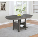 Lavon - Oval Extension Leaf Dining Table With Built In Storage - Gray by HouseOfZazla