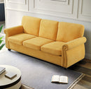Soft Sofa, Upholstered 3 Seater Couch With High Density Foam, Loose Back Cushions And Turned Legs by Unique Piece Furniture