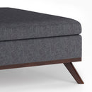 Owen - Square Coffee Table Storage Ottoman - Slate Gray by HouseOfZazla