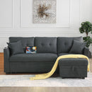 Sectional Sofa Bed L Shaped Sofa Couch Bed With USB Port, Reversible Chaise With Storage by Unique Piece Furniture