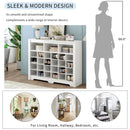 24 Shoe Cubby Console, Shoe Cabinet - White by HouseOfZazla