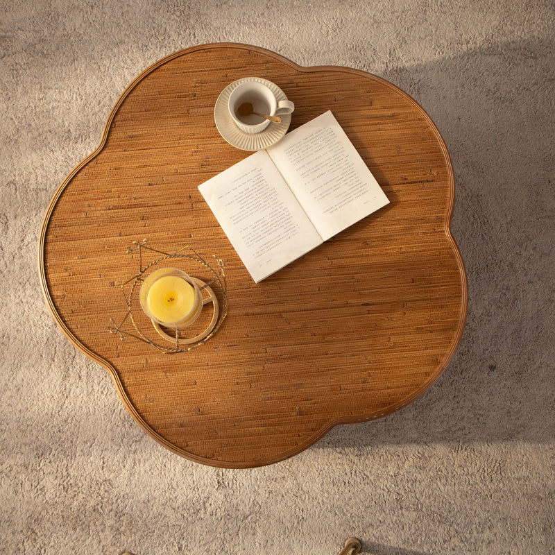 Flower-Shaped Rattan Coffee Table with Storage, photo 6 of 10
