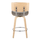 Lombardi - Mid Century Modern Fixed Height Counter Stool With Swivel With Round Footrest (Set of 2)