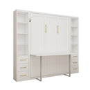 Queen Size Murphy Wall Bed With Side Storage Cabinets - White by HouseOfZazla