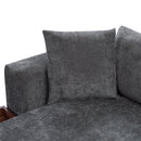 Modern L Shaped Sectional Sofa With Upholstery And Wooden Storage by HouseOfZazla