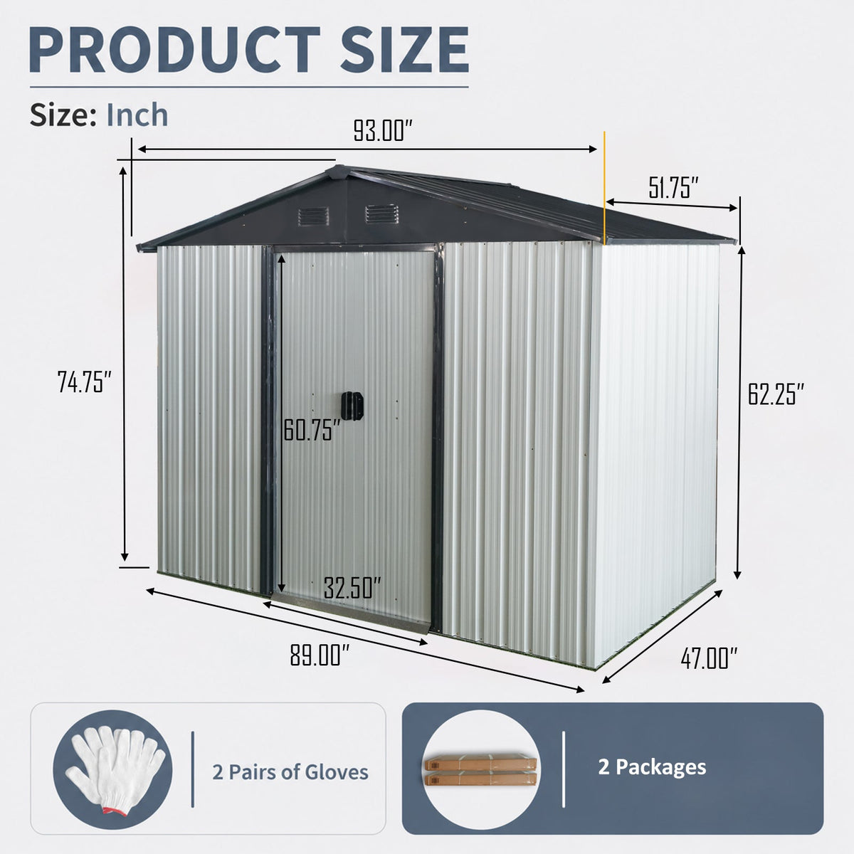 8ft x 4ft Outdoor Metal Storage Shed, photo 6 of 10
