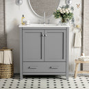 Bathroom Vanity With Single Sink, Combo Cabinet Undermount Sink, Bathroom Storage Cabinet With Two Doors And A Drawer, Soft Closing, Multifunctional Storage, Solid Wood Frame by HouseOfZazla