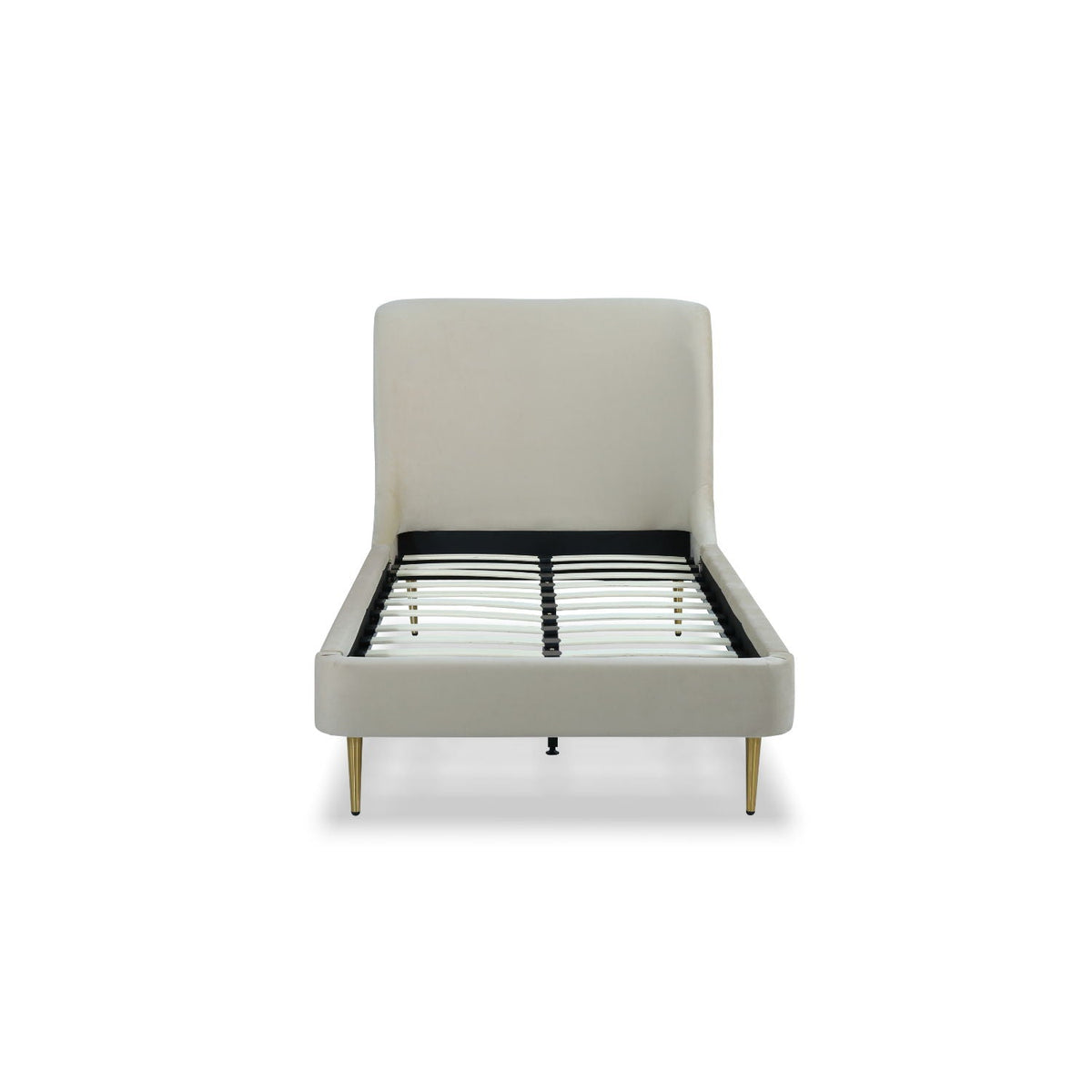 Mid-Century Modern Upholstered Bed With Curved Headboard, photo 34 of 40