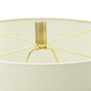 16x16x35 Gold Mirrored Glass Table Lamp with White Fabric Shade