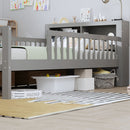 Bed With Headboard Storage Rack, 2 Under Bed Drawers, 3 Side Guardrails For Safety by Unique Piece Furniture
