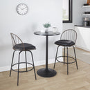 Riley - Claire Farmhouse Fixed Height Counter Stool With Swivel With Round Footrest (Set of 2) by Unique Piece Furniture