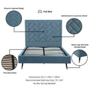 Crosby - Bed With Upholstered Headboard And Slats by HouseOfZazla