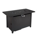 Outdoor Fire Pit Table Durable Construction With Lid - Black by HouseOfZazla
