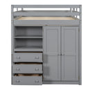 Loft Bed With Built In Wardrobe, Shelves And Drawers by HouseOfZazla